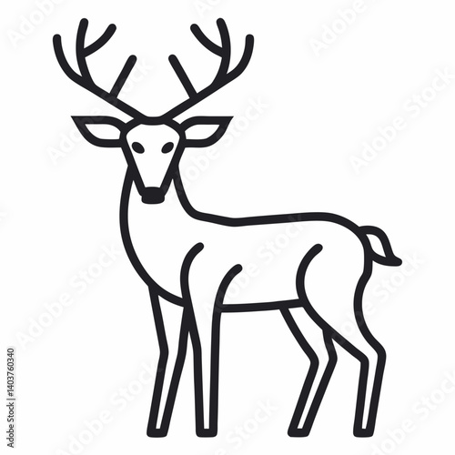 Deer outline icon on white background