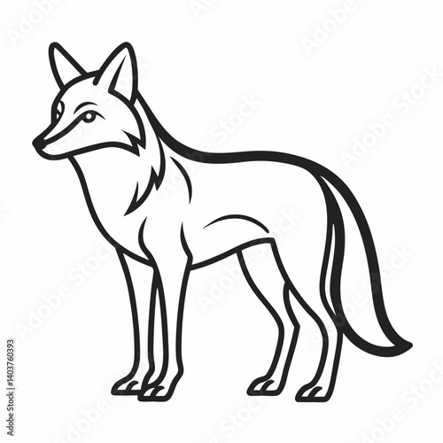 Coyote outline icon on white background