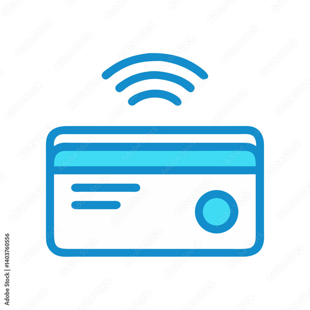 Contactless Card Icon Representing Digital Payment or Contactless Technology Contactless Card Icon Representing Digital Payment or Contactless Technology