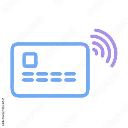 Contactless Card Icon Representing Digital Payment or Contactless Technology
