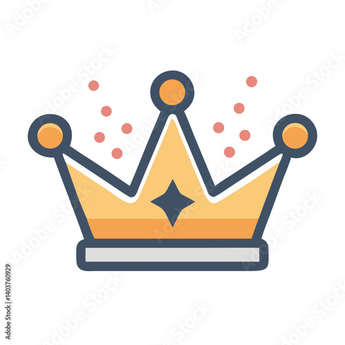 Crown Icon Representing Royalty, Prestige, or Achievement