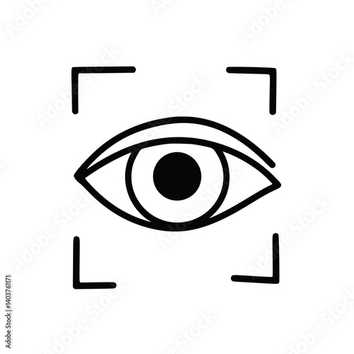 Eye Icon Framed in Camera Viewfinder  