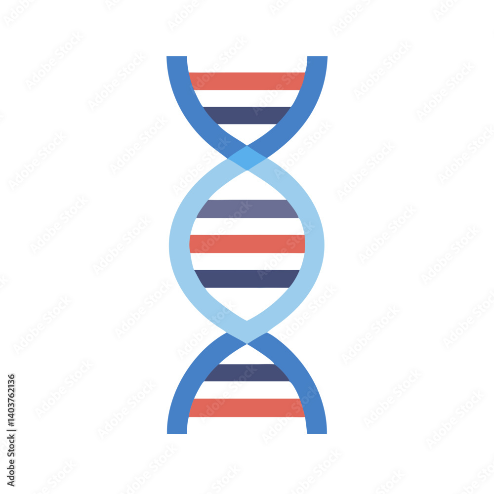 Obraz premium DNA Double Helix Icon Representing Genetics or Molecular Biology