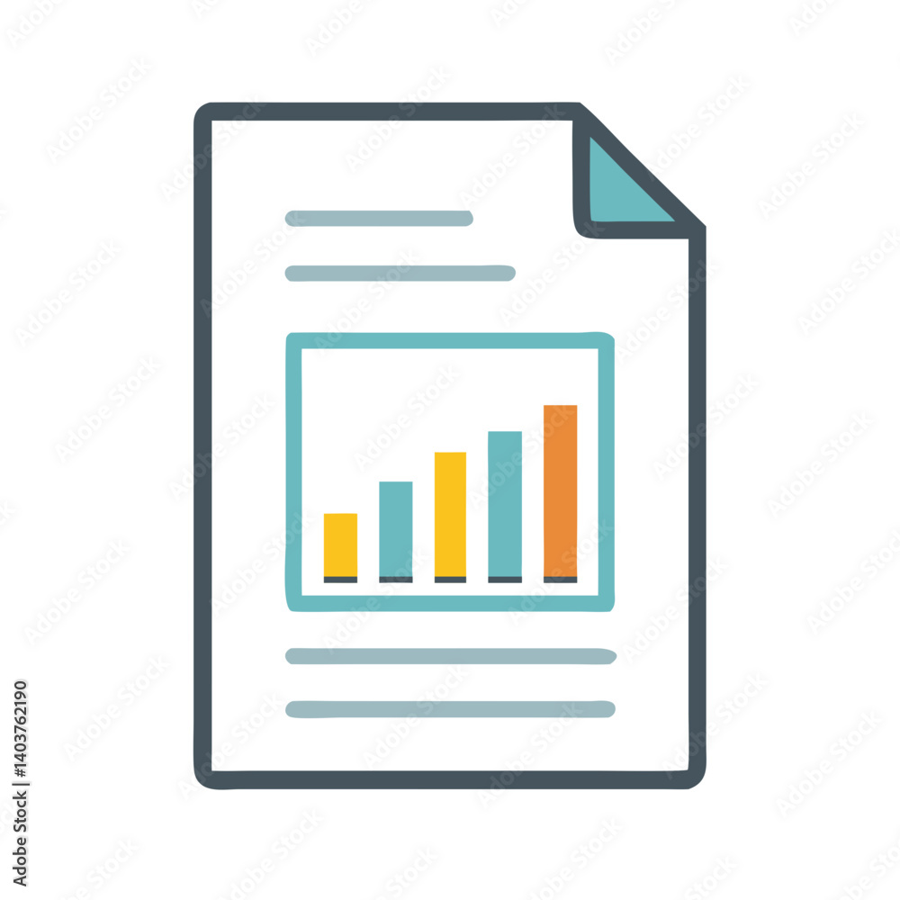 Document with Bar Chart Icon Representing Data Analysis or Report Document with Bar Chart Icon Representing Data Analysis or Report