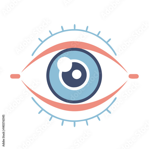 Eye with Eyelashes Icon Representing Visual Perception or Sight