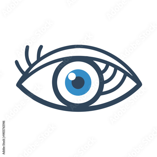 Eye with Eyelashes Icon Representing Visual Perception or Sight