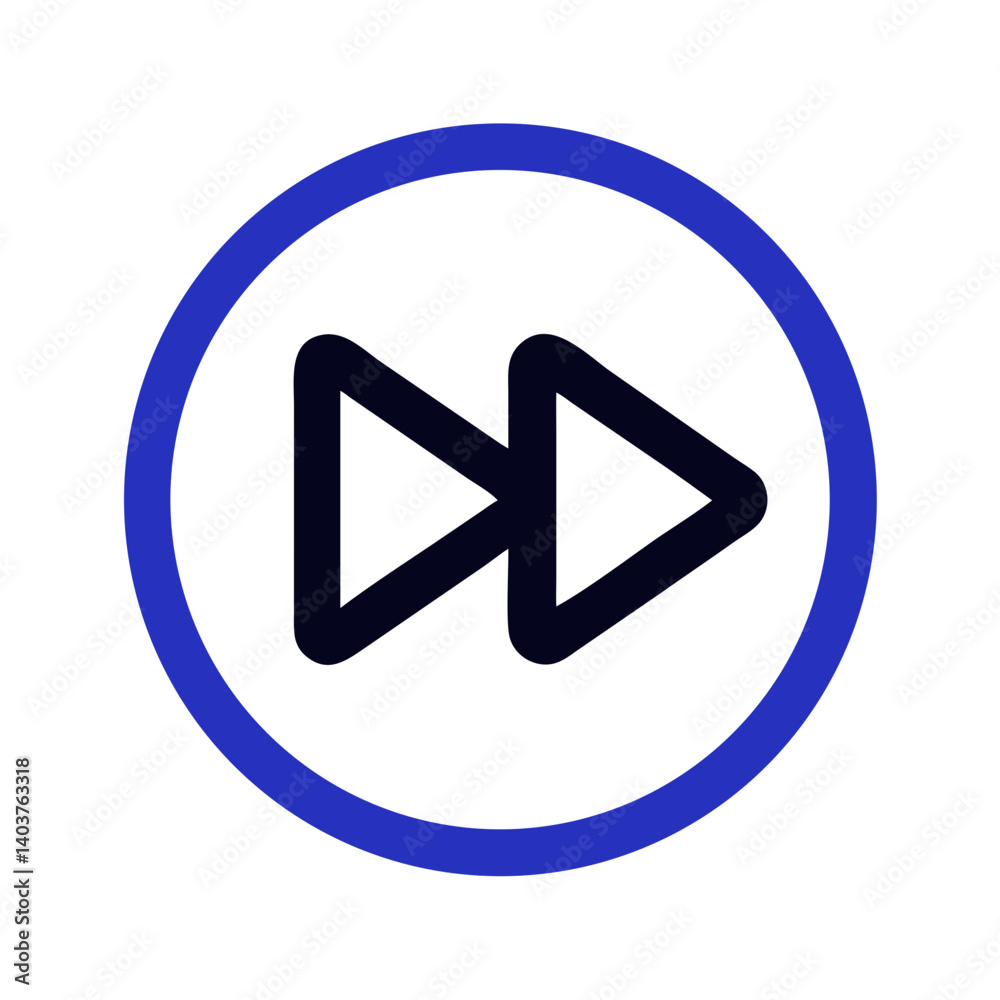 Fast Forward Button Icon Representing Skip or Quick Progression Fast Forward Button Icon Representing Skip or Quick Progression
