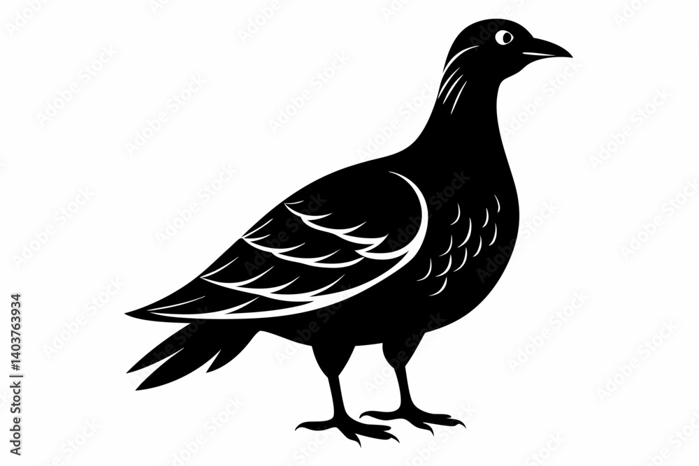 Fototapeta premium American woodcock silhouette black vector