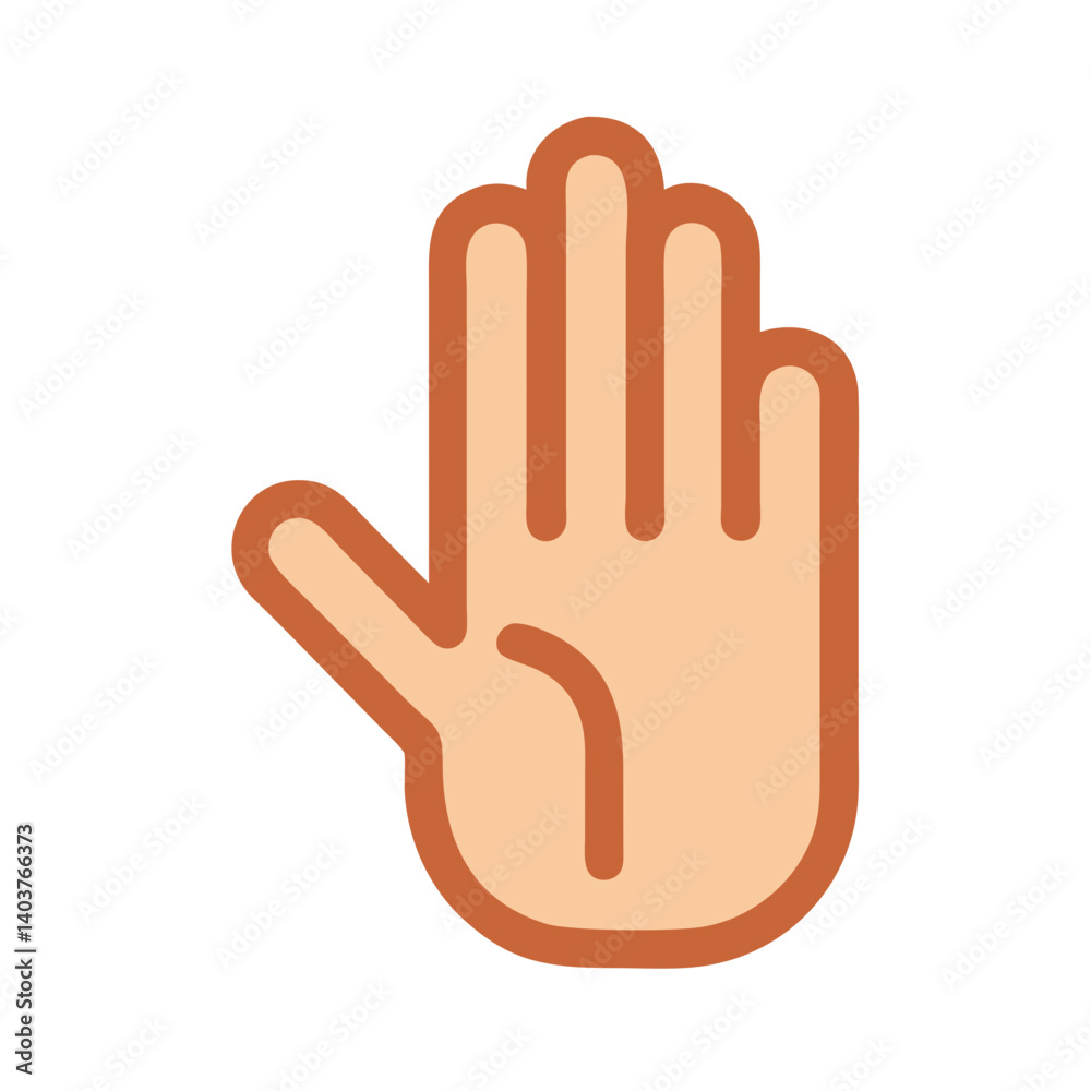 Fototapeta premium Hand Icon Representing Palm or Manual Structure