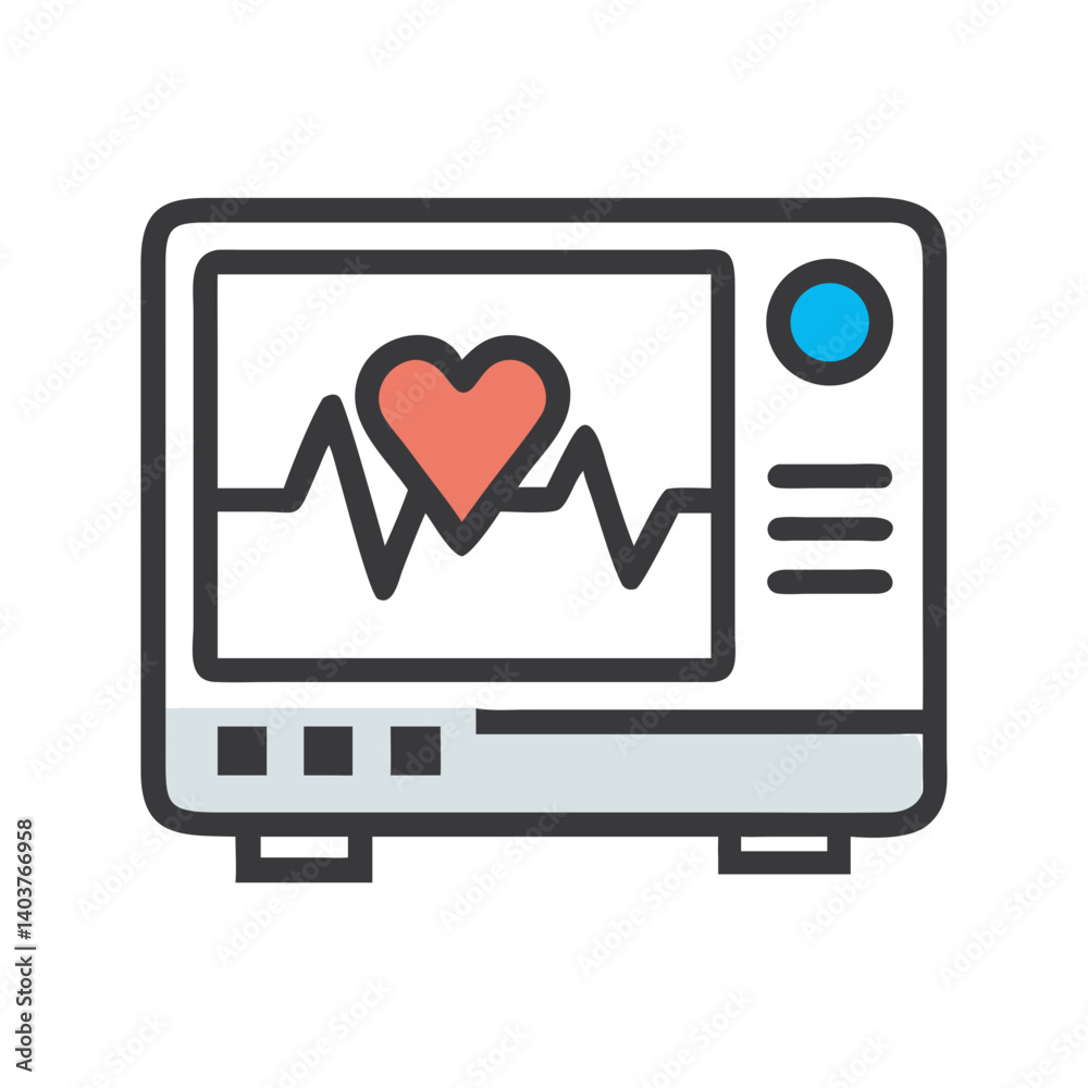 Heart Monitor Icon Representing Cardiac Rhythm Heart Monitor Icon Representing Cardiac Rhythm