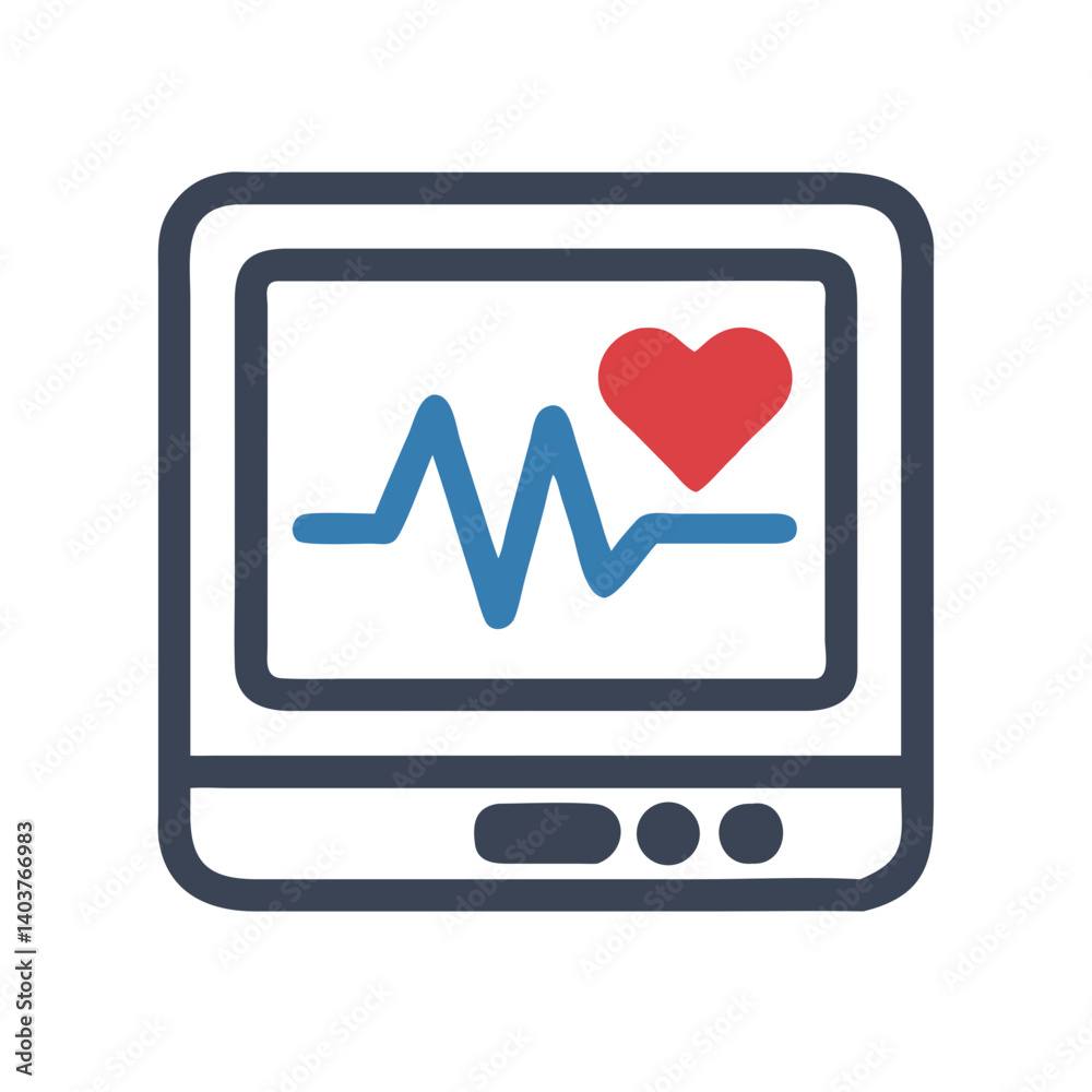 Heart Monitor Icon Representing Cardiac Rhythm Heart Monitor Icon Representing Cardiac Rhythm