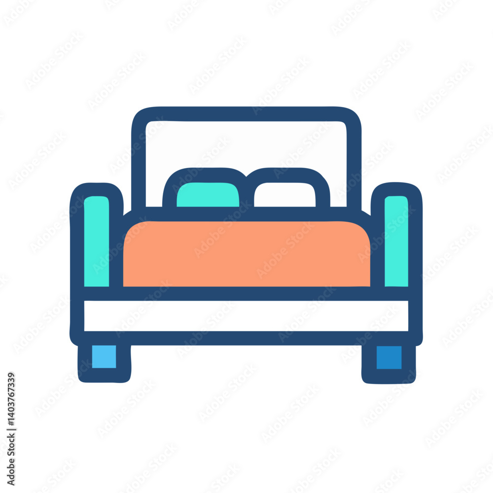 Hotel Bed Icon Representing Accommodation and Lodging Hotel Bed Icon Representing Accommodation and Lodging
