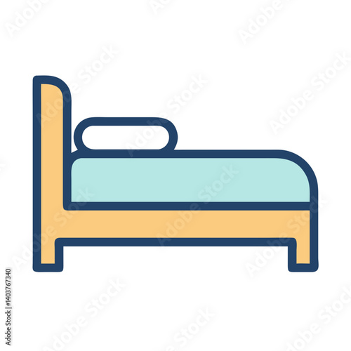  Hotel Bed Icon Representing Accommodation and Lodging
