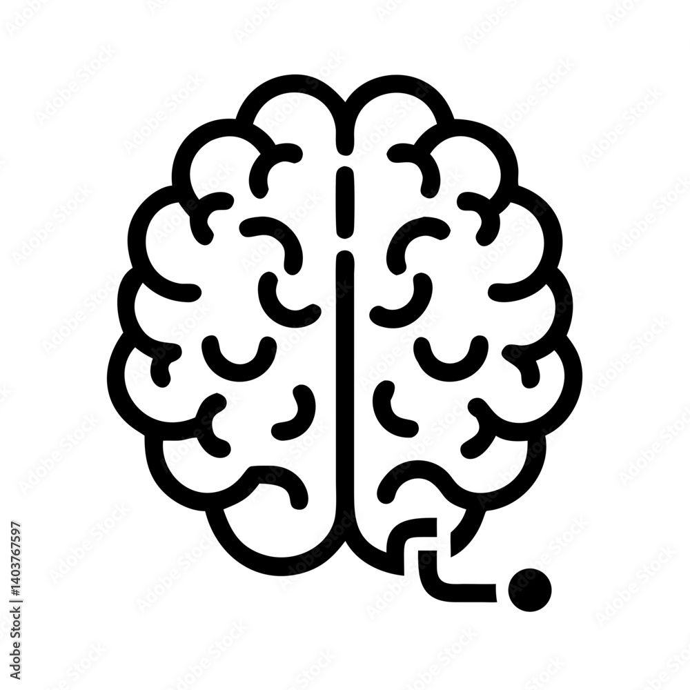 Human Brain Icon Representing Nervous System Function Human Brain Icon Representing Nervous System Function