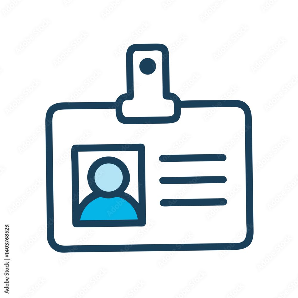 ID Badge Icon Representing User Profile or Employee Identification ID Badge Icon Representing User Profile or Employee Identification