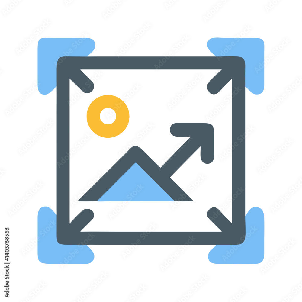 Image with Resizing Handles Representing Photo Editing