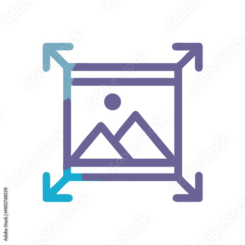 Image with Resizing Handles Representing Photo Editing