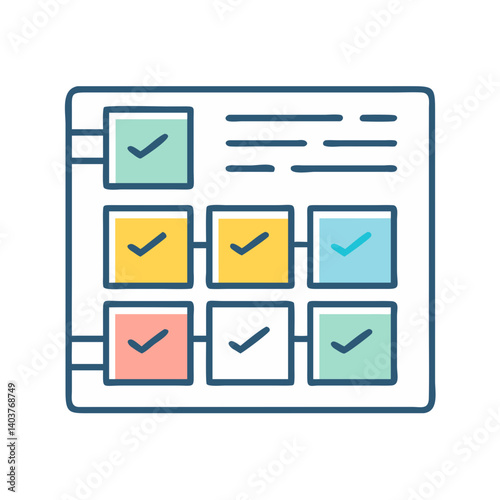 Kanban Task Board Icon Representing Agile Project Management