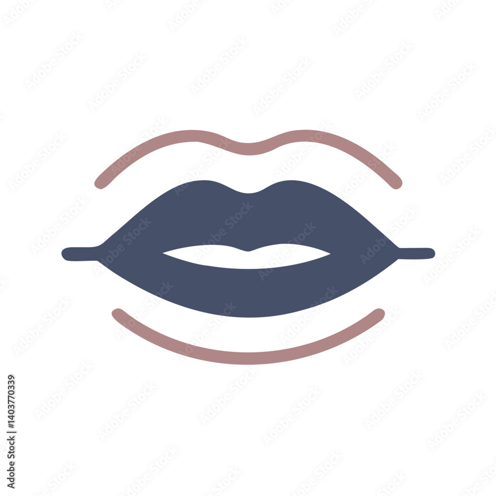 Lips Icon Representing Mouth or Facial Feature Lips Icon Representing Mouth or Facial Feature