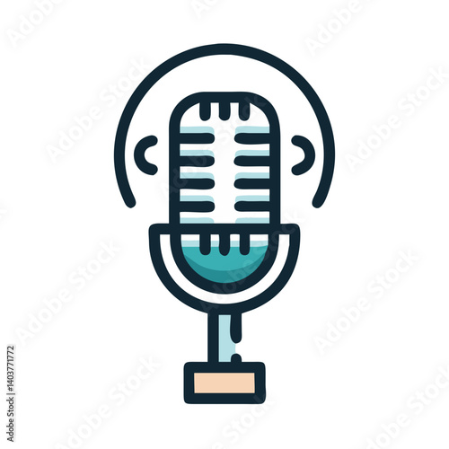 Microphone Icon Representing Broadcasting and Live Audio Recording