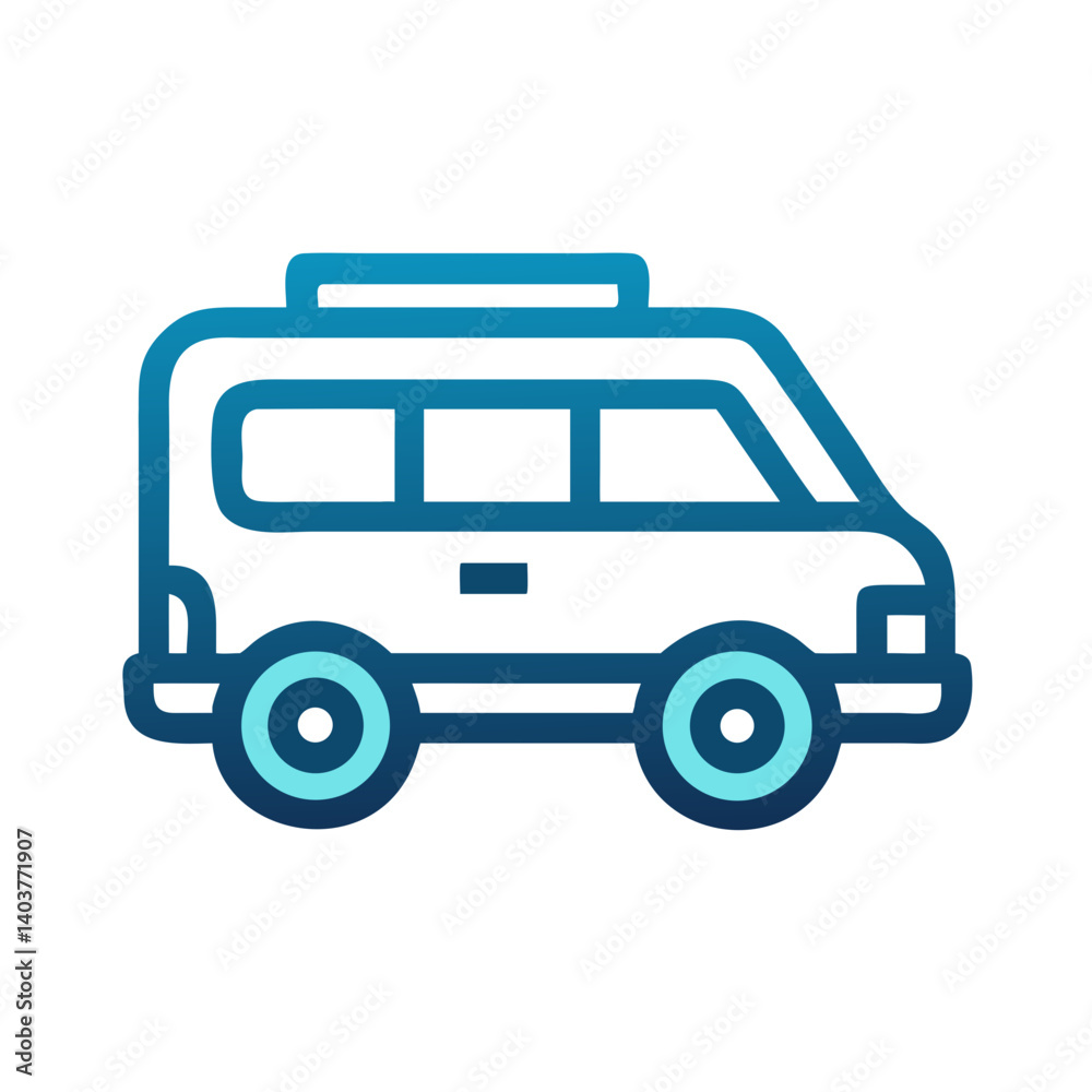 Minivan Icon Representing Local Transport and Road Travel Minivan Icon Representing Local Transport and Road Travel