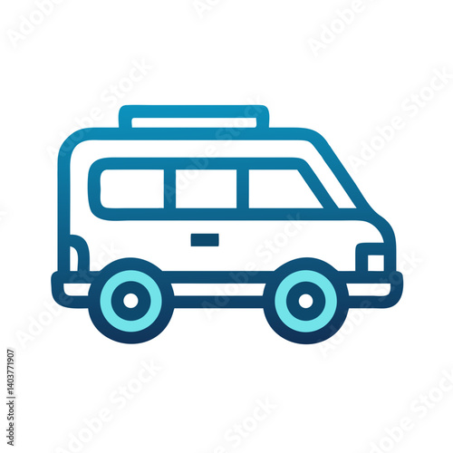 Minivan Icon Representing Local Transport and Road Travel