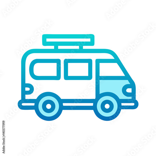 Minivan Icon Representing Local Transport and Road Travel