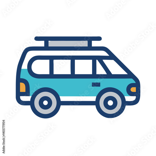 Minivan Icon Representing Local Transport and Road Travel