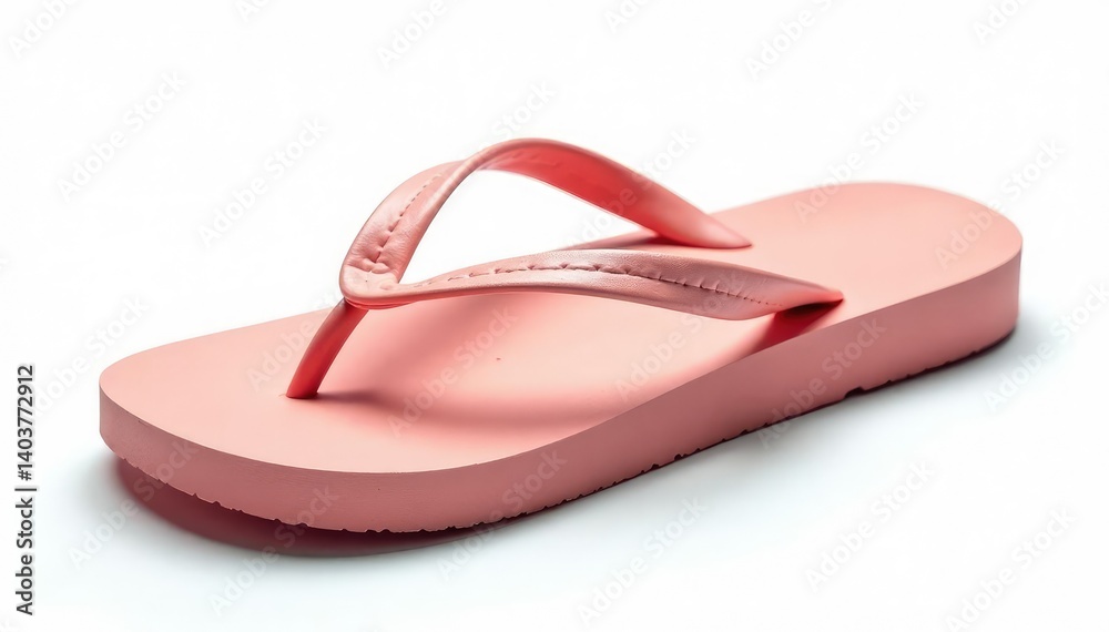 A single flip-flop isolated on white background, leisure, photography, resort A single flip-flop isolated on white background, leisure, photography, resort