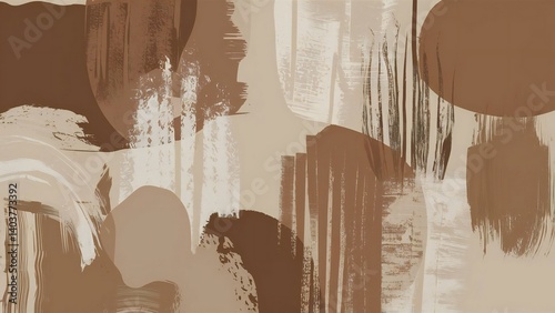 Abstract Neutral Brown Modern Instant Art