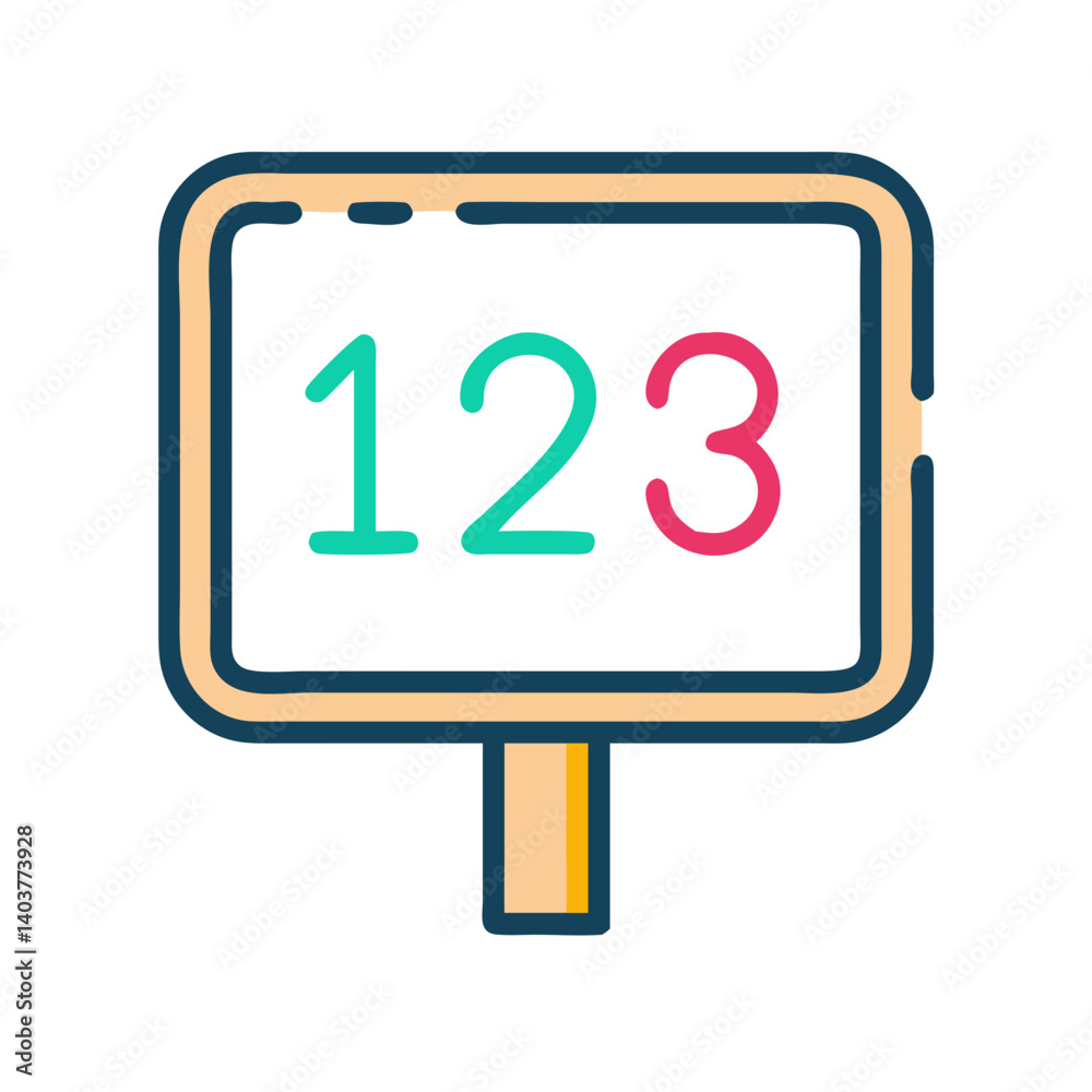 Number Board Icon Representing Early Math Learning and Numerical Education Number Board Icon Representing Early Math Learning and Numerical Education