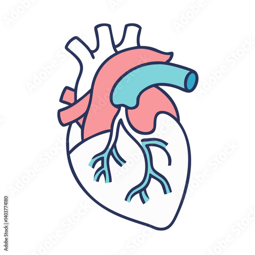 Open Heart Diagram Icon Representing Cardiac Surgery and Medical Anatomy