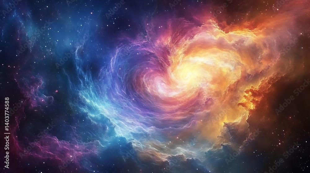 Fototapeta premium Colorful nebula galaxy space background cosmic cloud universe astronomy wallpaper hd desktop background image