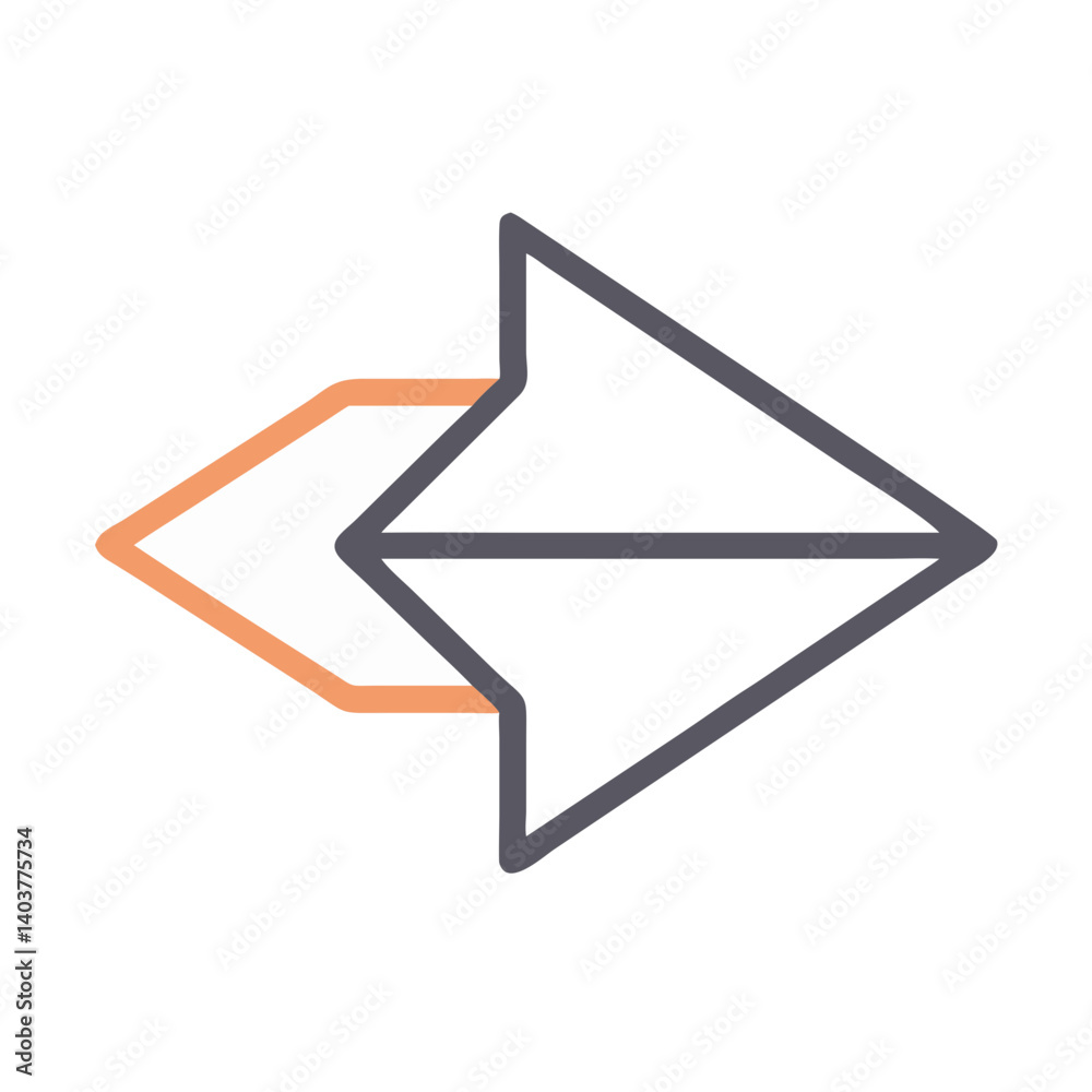 Left Arrow Icon Representing Backward Navigation and Directional Control Left Arrow Icon Representing Backward Navigation and Directional Control