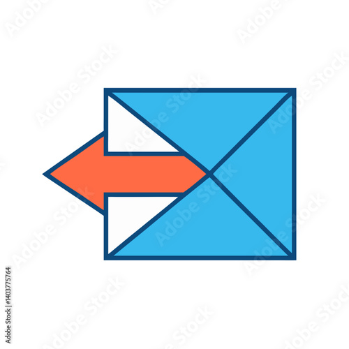 Origami Fold with Right Arrow Icon Representing Step-by-Step Instruction and Paper Folding Direction