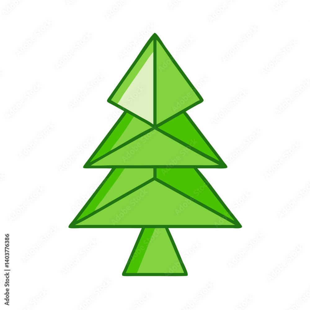 Origami Pine Tree Icon Representing Nature and Folded Paper Craft Origami Pine Tree Icon Representing Nature and Folded Paper Craft