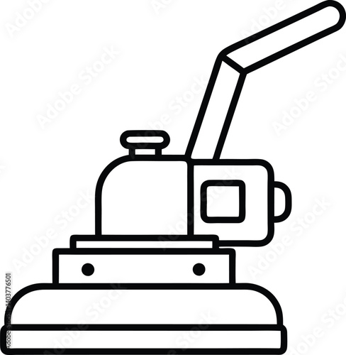Floor Sanding Machine Outline Icon on Transparent Background for Renovation Projects