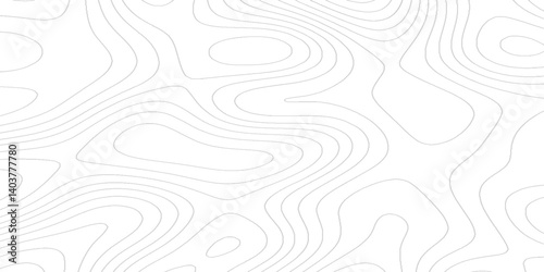 Abstract Topographic map with wave line  background, paper texture Imitation of a geographical map shades, abstract topo contour map on white background.