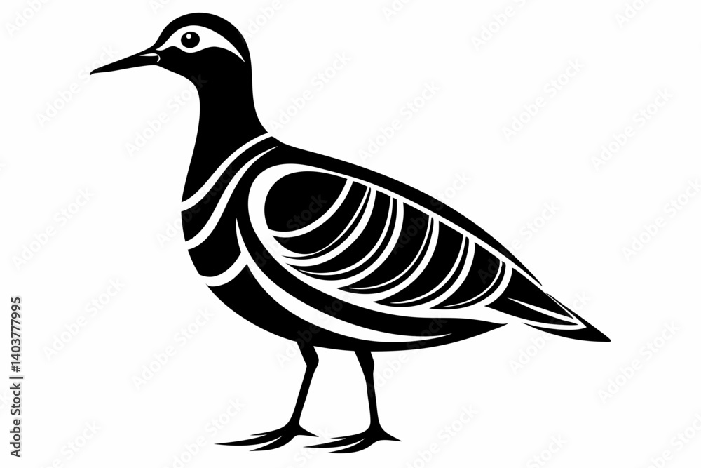 Fototapeta premium american woodcock sihouette black vector