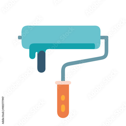 Paint Roller Icon Representing Wall Painting and Home Improvement