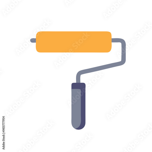 Paint Roller Icon Representing Wall Painting and Home Improvement