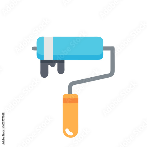 Paint Roller Icon Representing Wall Painting and Home Improvement