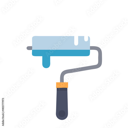 Paint Roller Icon Representing Wall Painting and Home Improvement