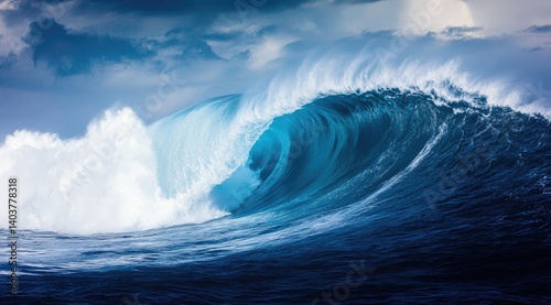 Fototapeta Naklejka Na Ścianę i Meble -  Powerful ocean wave crashing (4)