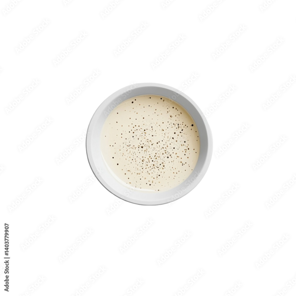 Creamy sauce in a bowl delicious and savory pepper seasoning Creamy sauce in a bowl delicious and savory pepper seasoning
