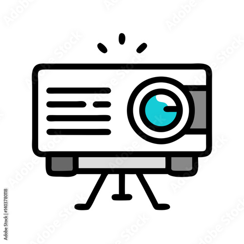 Projector Icon Representing Film Projection and Visual Media Display
