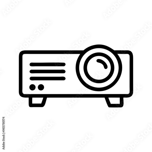 Projector Icon Representing Film Projection and Visual Media Display