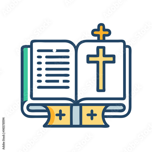Religious Text Icon Representing Theology or Religious Study and Sacred Scriptures