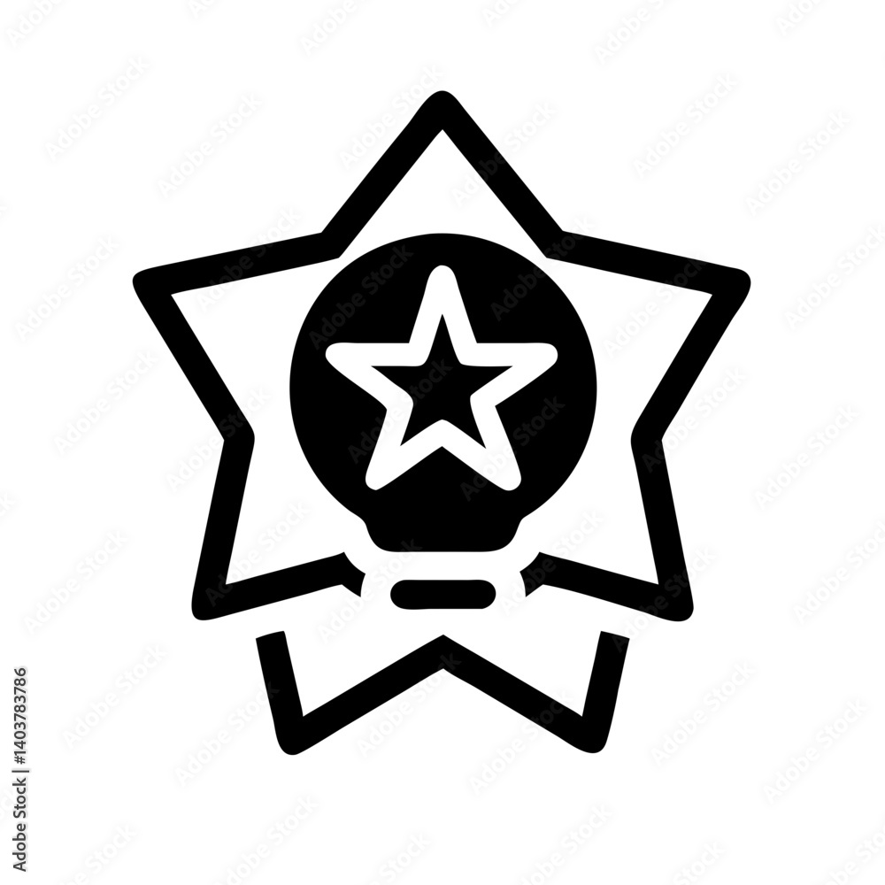 Star Badge Icon Representing Top Performer Award and Excellence Star Badge Icon Representing Top Performer Award and Excellence