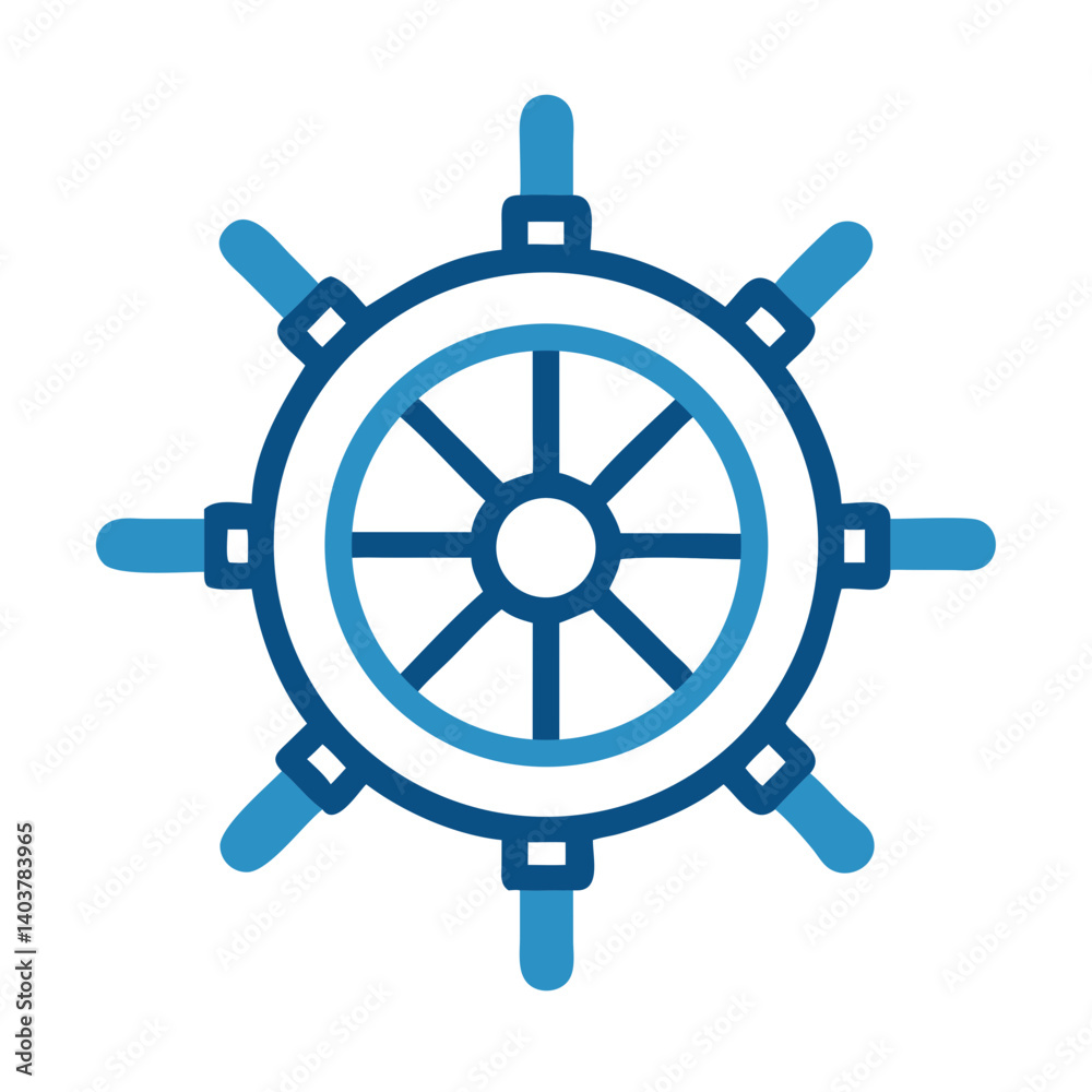 Steering Wheel Icon Representing Nautical Navigation and Maritime Travel Steering Wheel Icon Representing Nautical Navigation and Maritime Travel